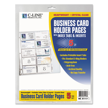 C-Line Products Refill, Business Card Holder, Tabs, PK5 61117